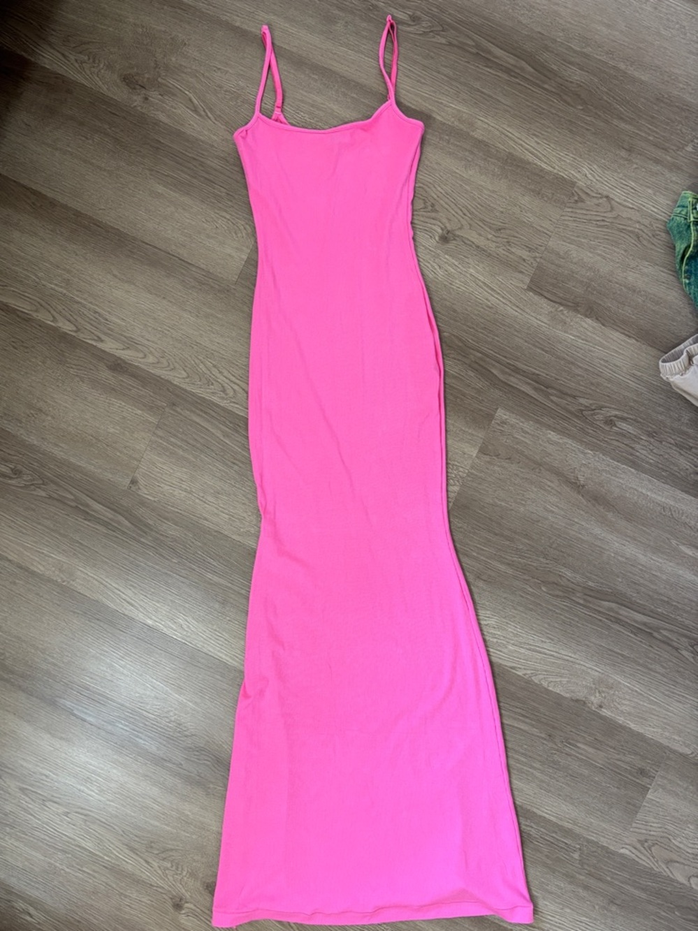 Classic Pink Spaghetti-Strap Maxi Dress
